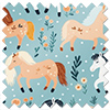 Pony Pals, Turquoise - Roller Blind